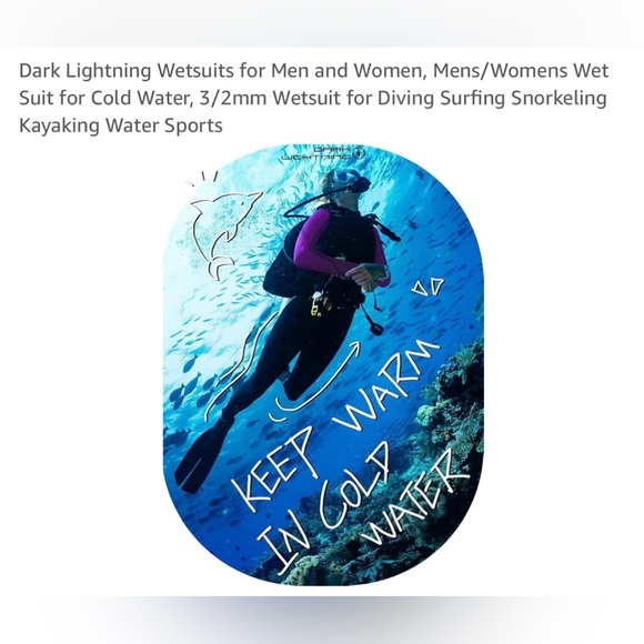 Dark Lightning Wetsuits for Men and Women, Mens/Womens Wet Suit for Cold Water, - Picture 4 of 8